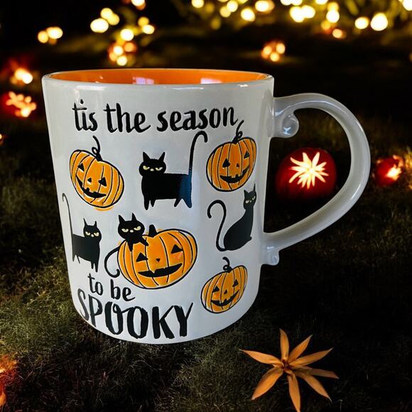 NEW Halloween Eli + Ana Tis the Season to be Spooky Black Cat Coffee Tea Mug - Picture 1 of 4